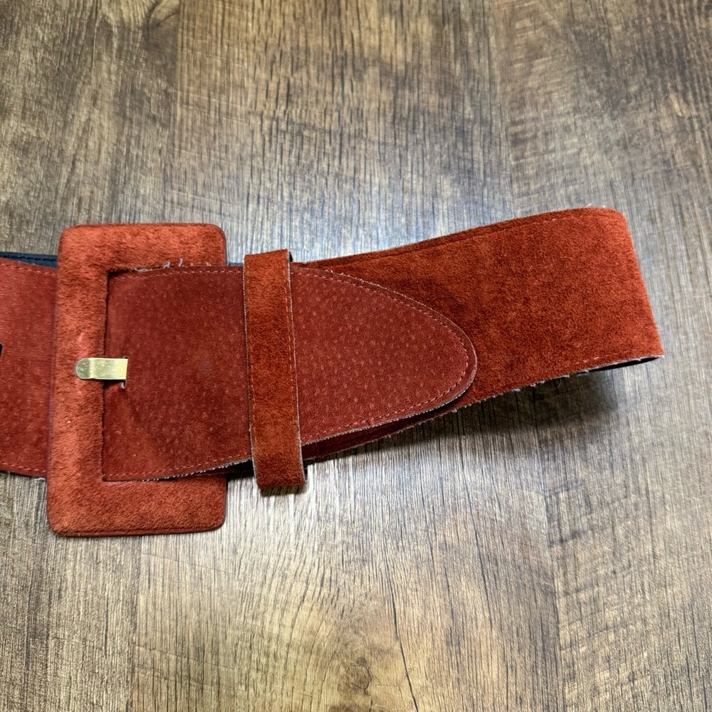 Express Rust Suede Belt - Picture 5 of 13